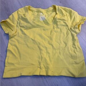 All in Motion Yellow Ribbed Top